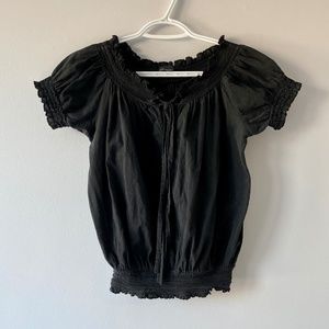 Black short sleeve blouse - XS